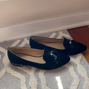 Vince Camuto Black Velvet Rizell Tassel Loafers